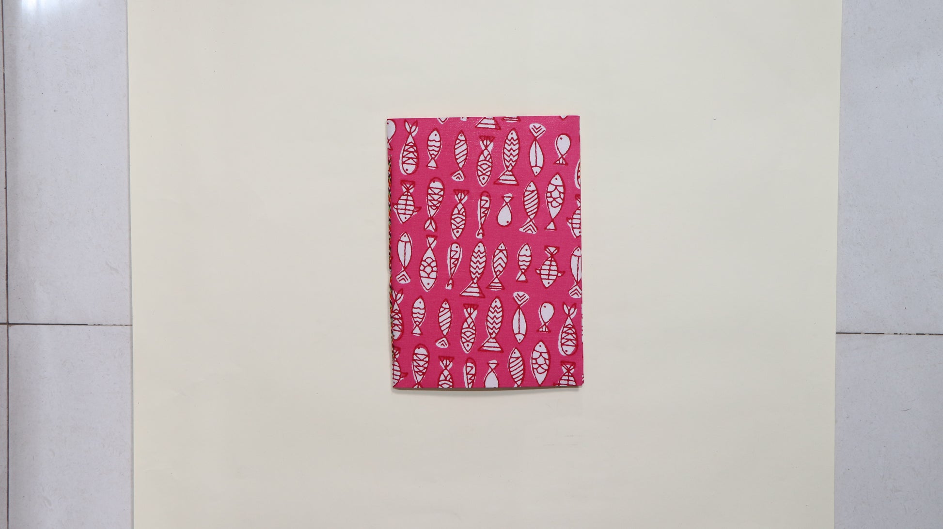 A5-Pink fish print journal
