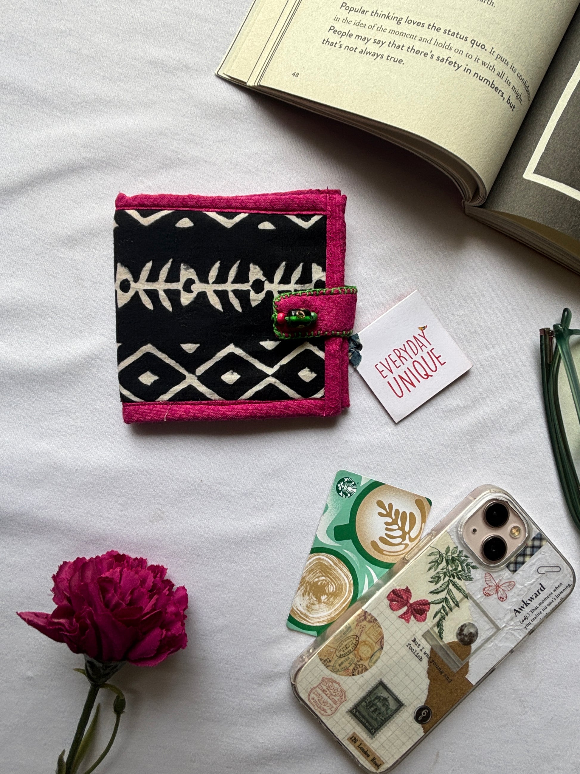 white print wallets