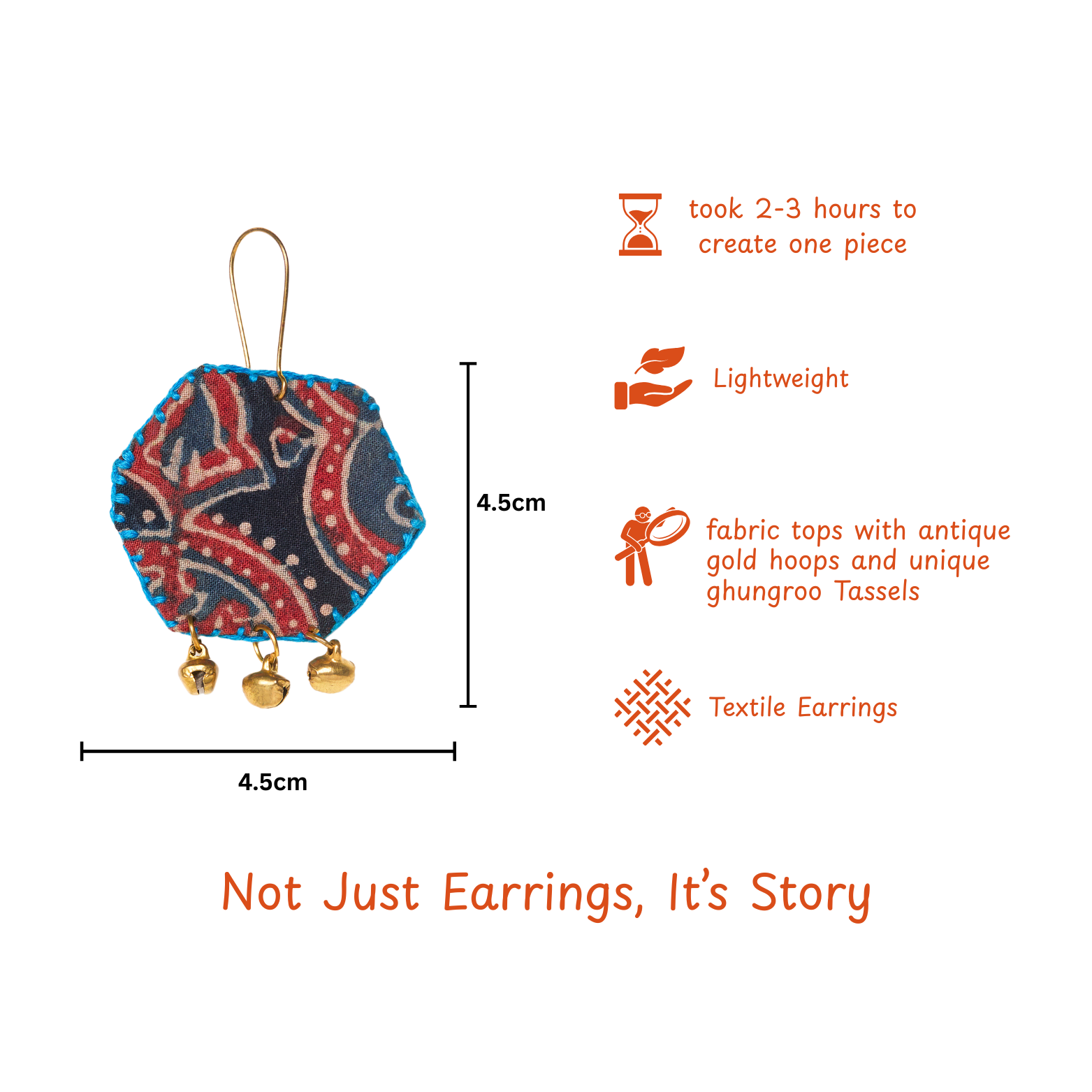Shatkoni Ajarakh Earrings