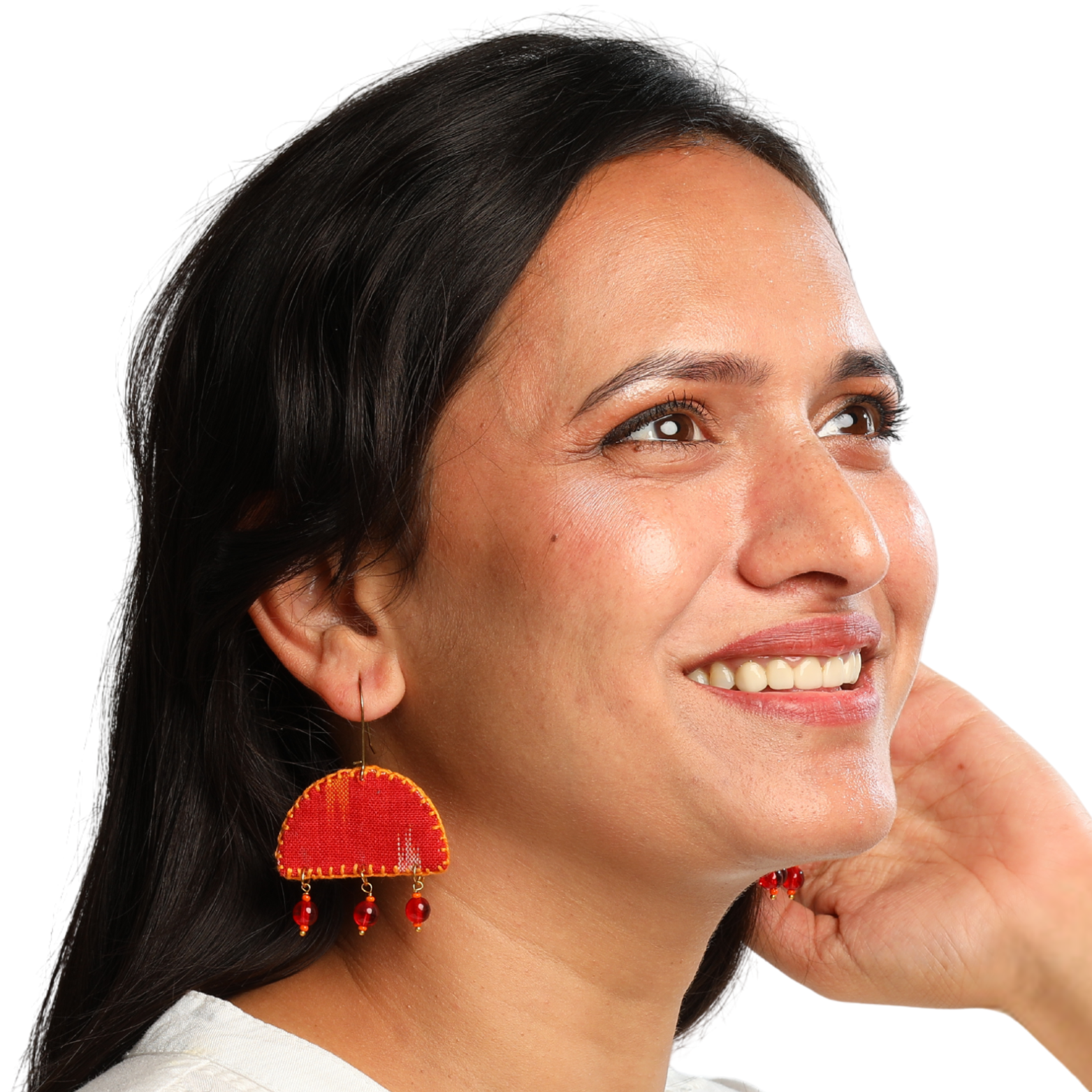Laal Ardhachandra Earrings