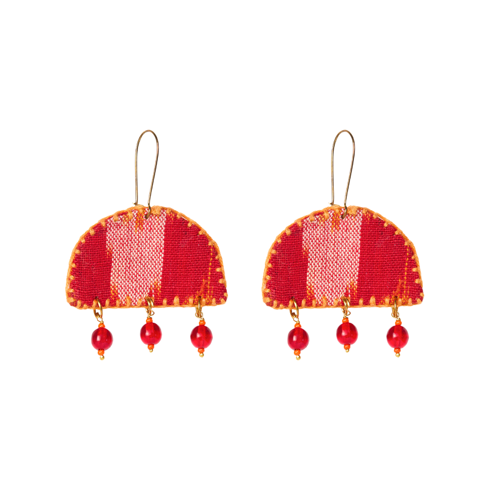 Laal Ardhachandra Earrings
