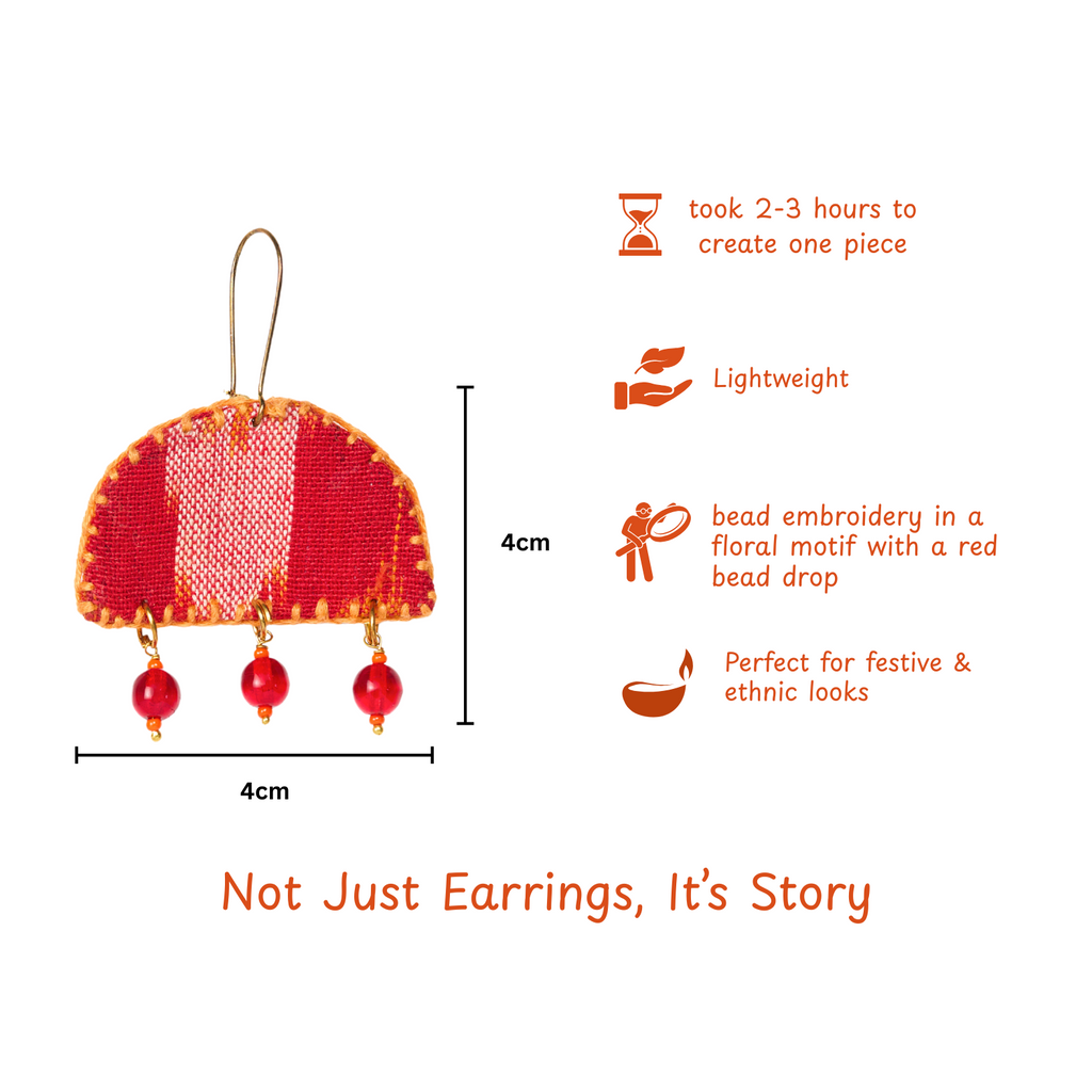 Laal Ardhachandra Earrings