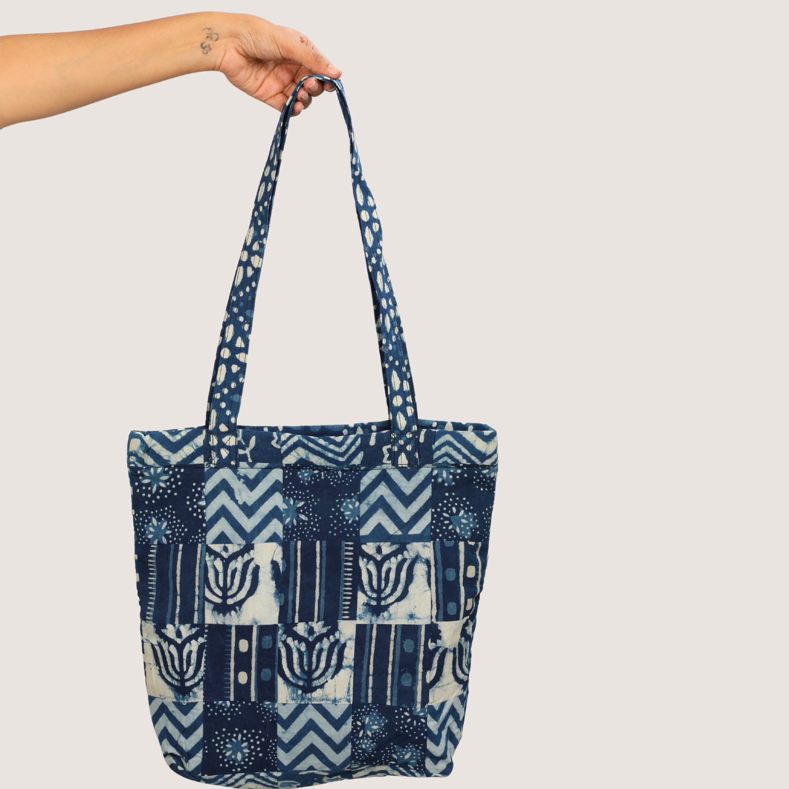 Neelambari Indigo Patchwork Tote Bag