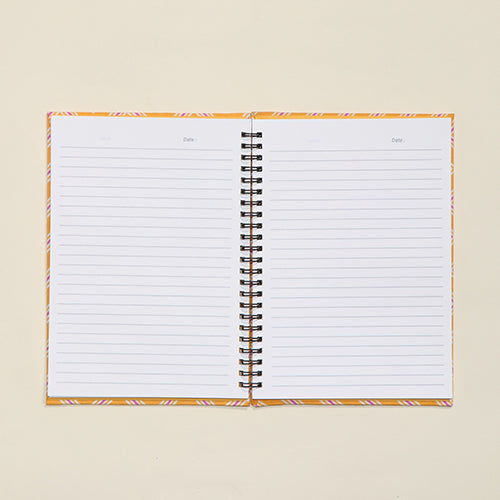 A5-Dark green and blue floral print journal