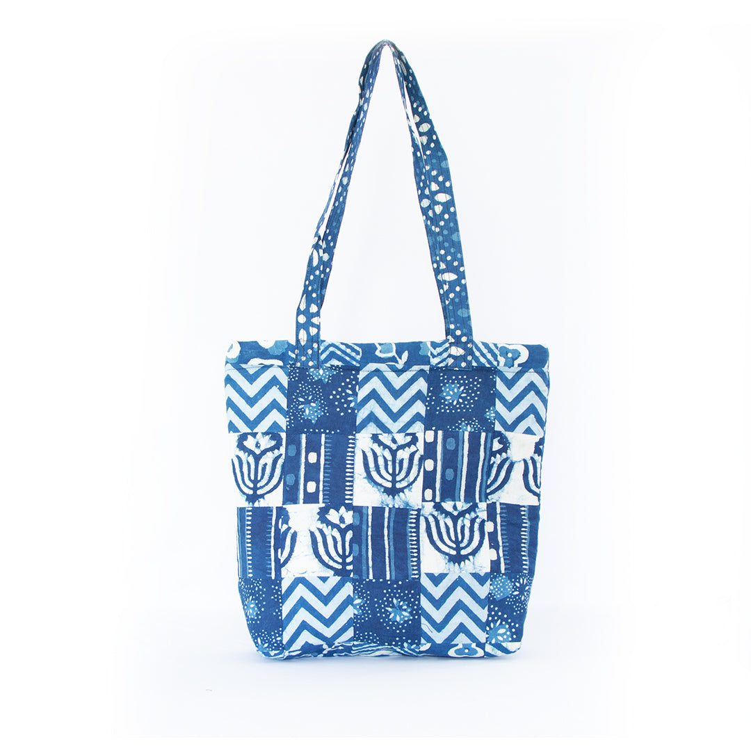 Neelambari Indigo Patchwork Tote Bag