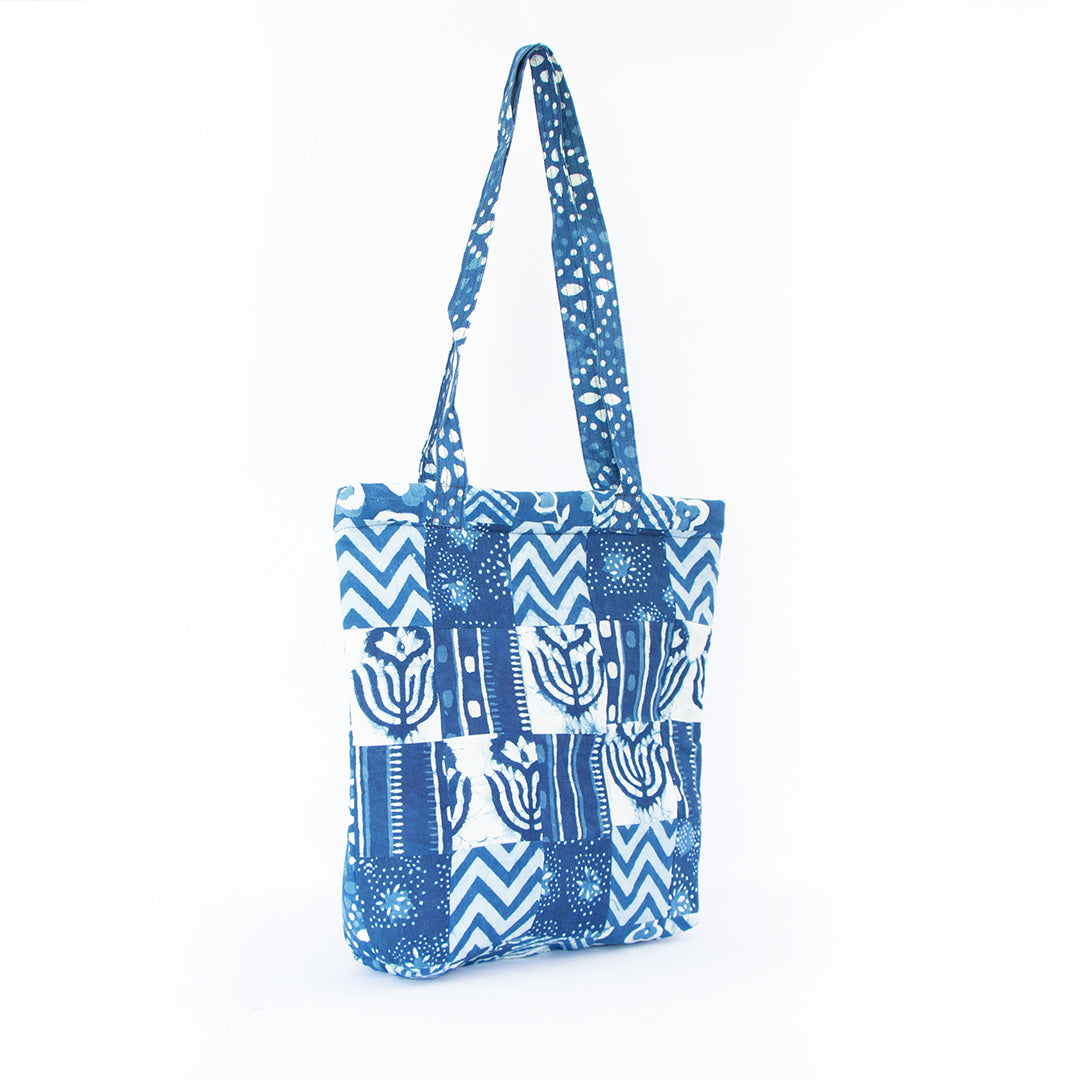 Neelambari Indigo Patchwork Tote Bag