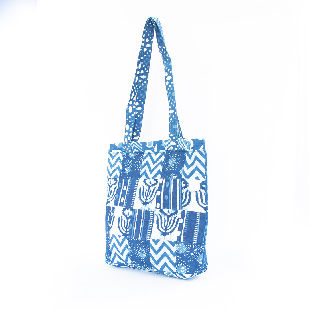 Neelambari Indigo Patchwork Tote Bag