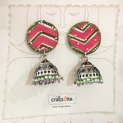 Orange Red Jhumkas