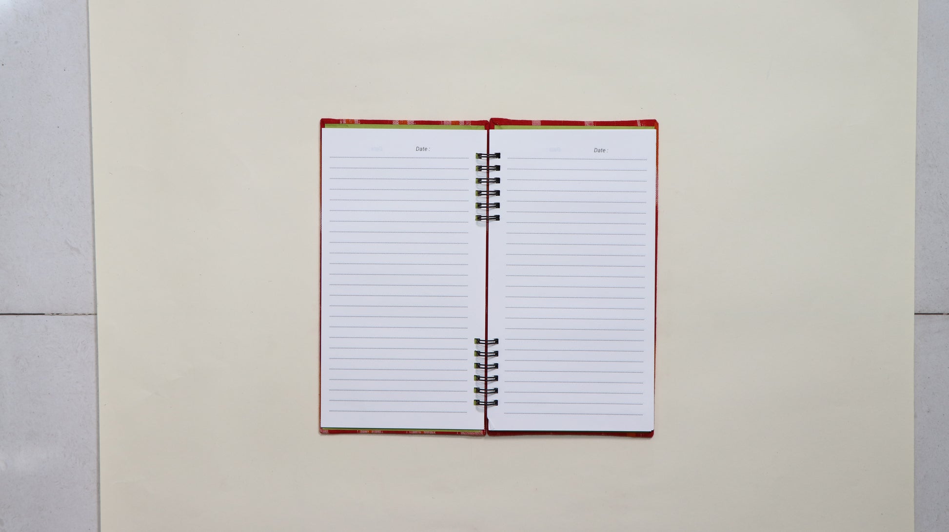Slim Notebook green and blue floral journal