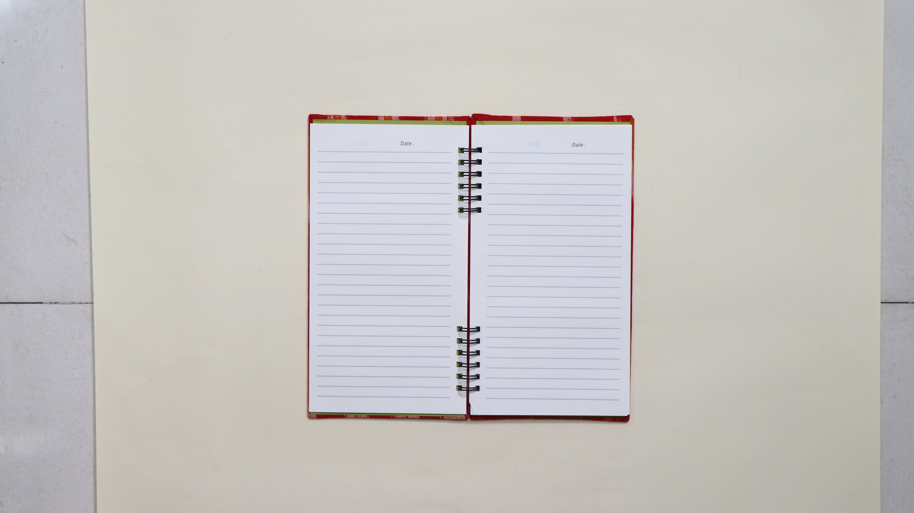 Slim Notebook green and blue floral journal