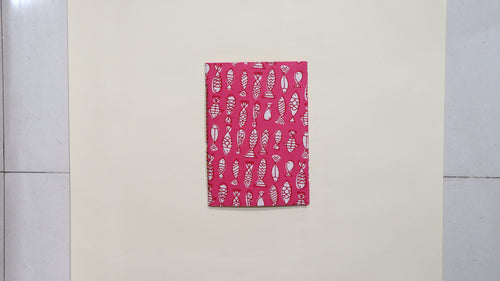 A5-Pink fish print journal