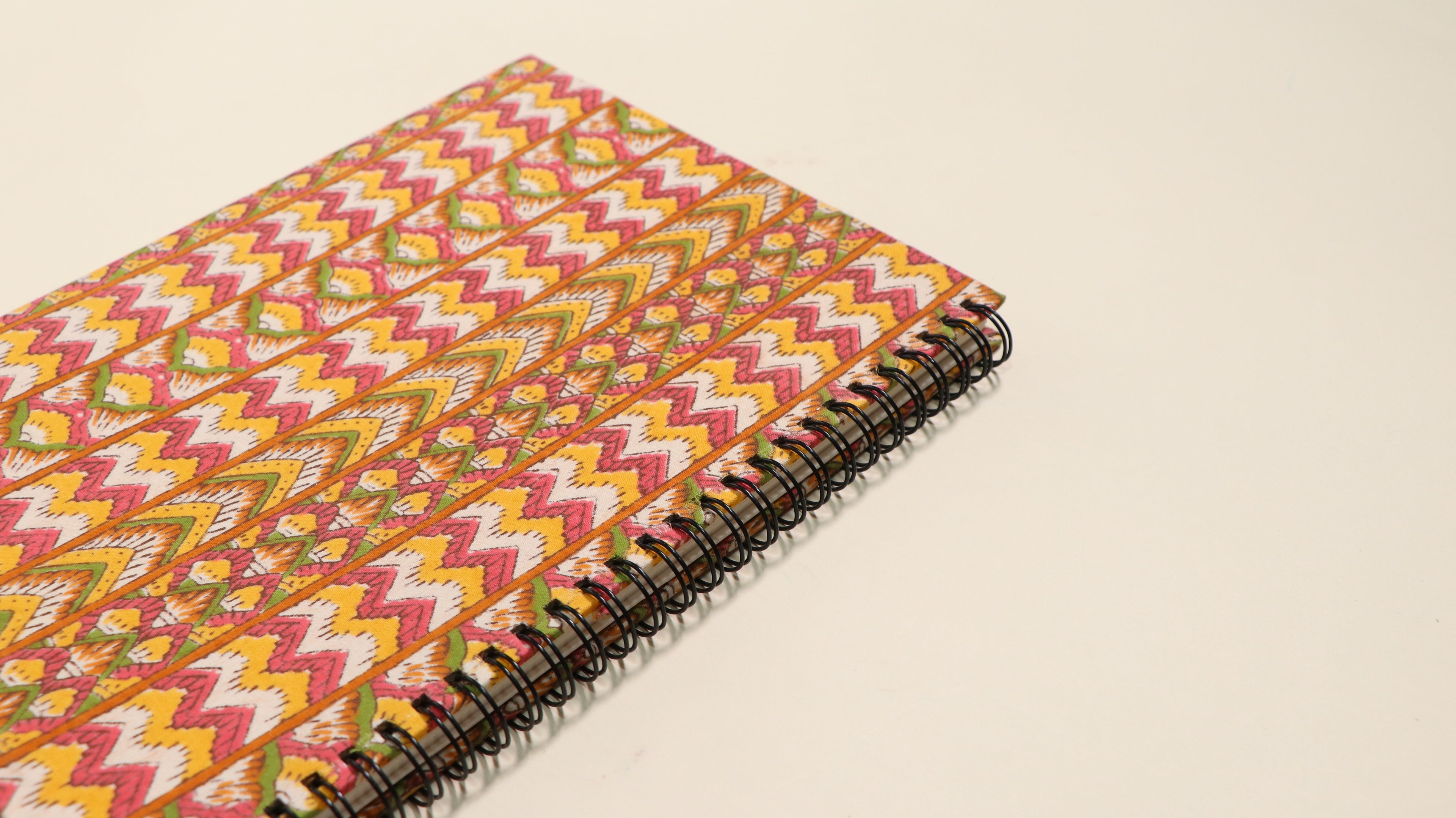 B5-Multicolour Pattern Fabric Cover Notebook