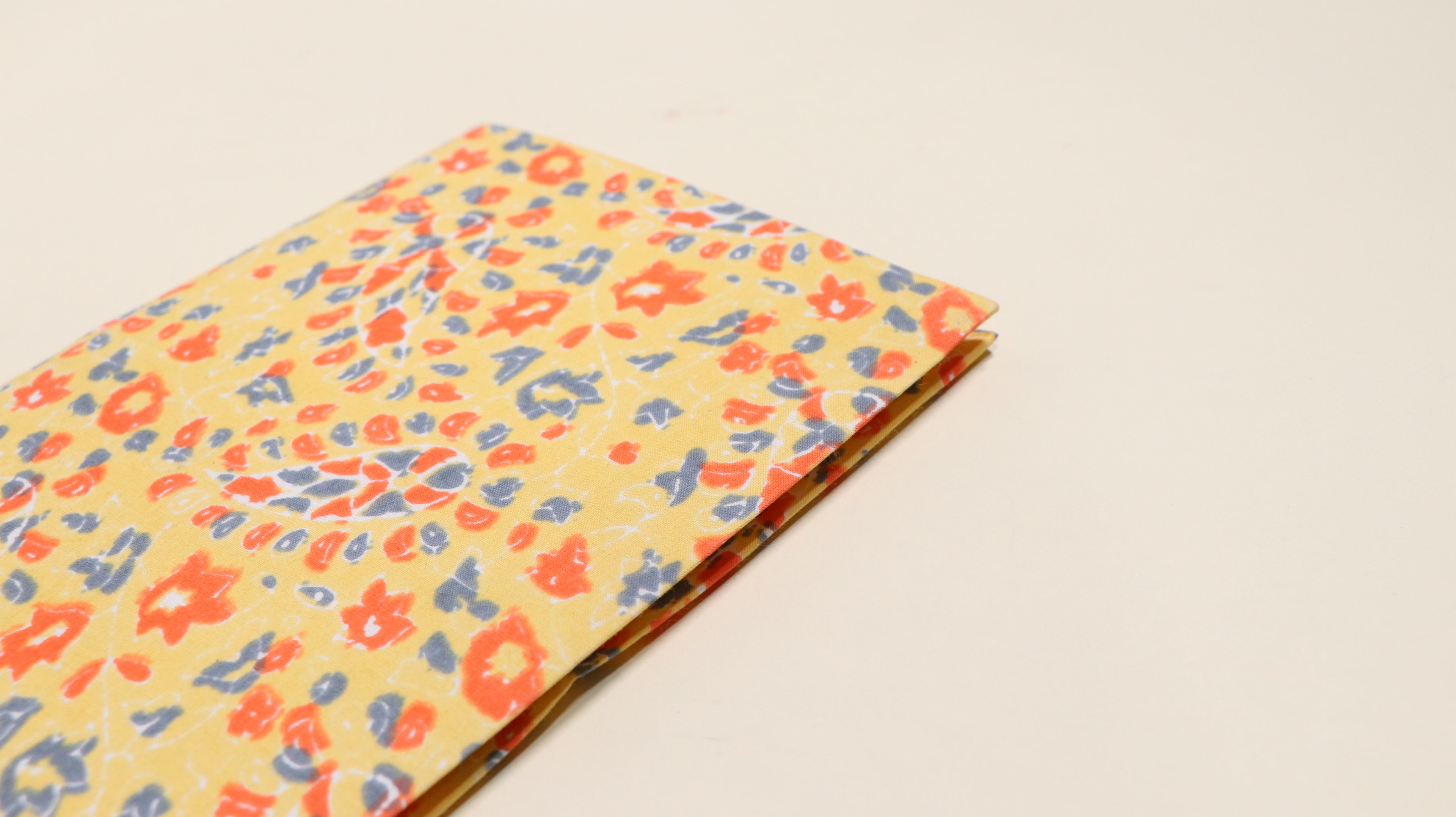 A5-Light yellow Fabric cover Notebook