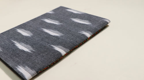 A5-Black and grey ikkat journal