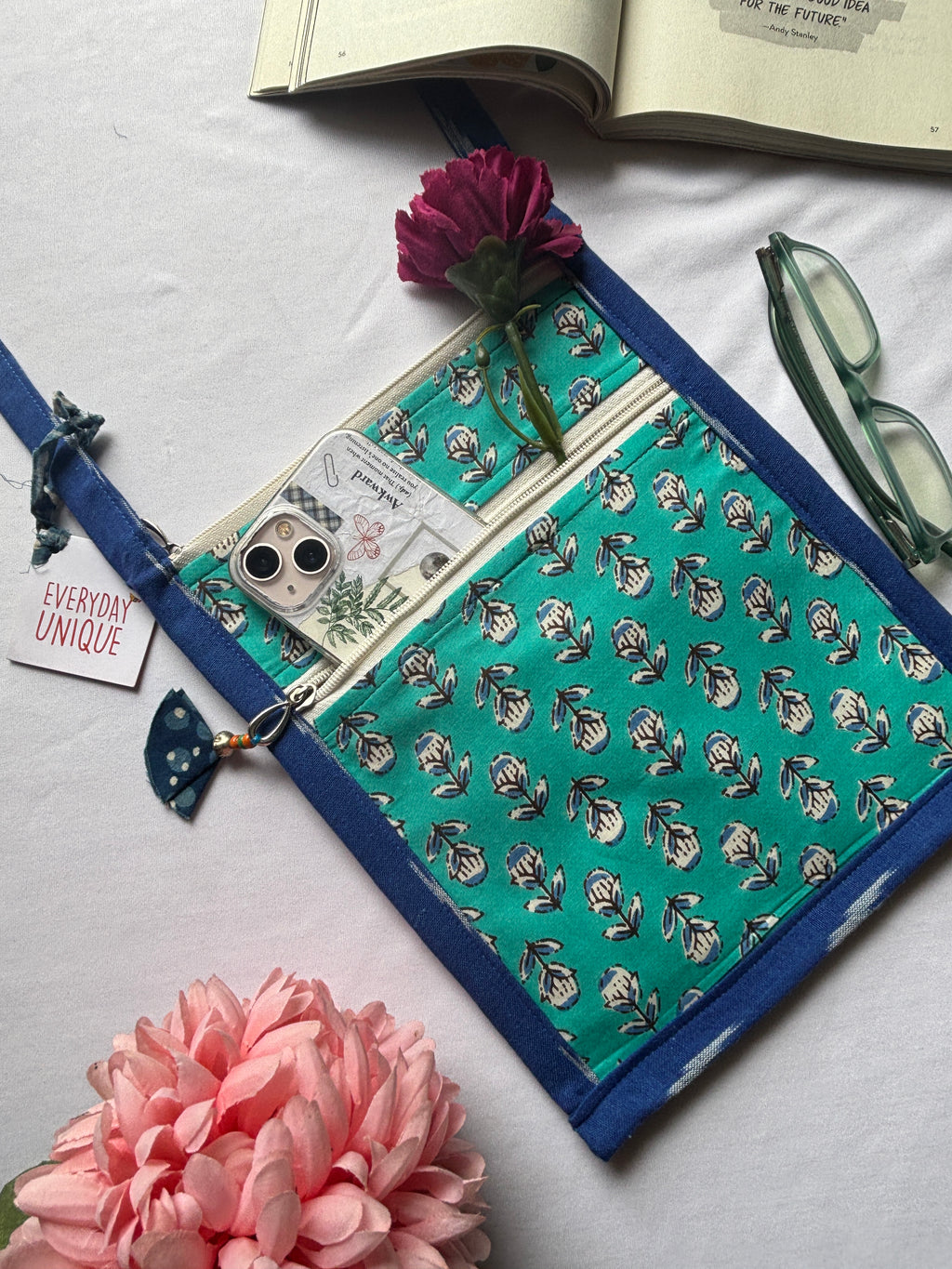 Mustard Lotus Mobile Sling Bag
