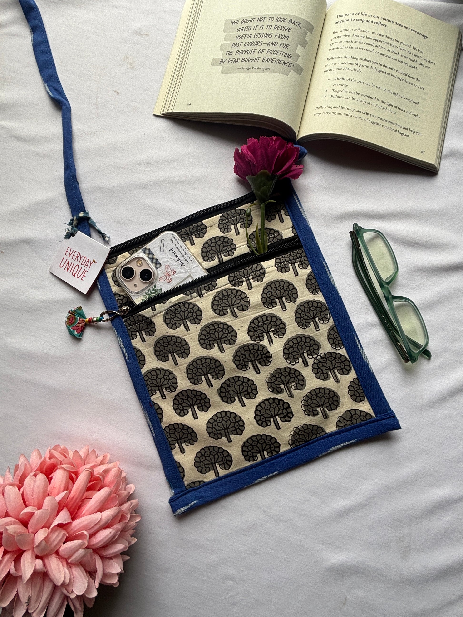Mustard Lotus Mobile Sling Bag