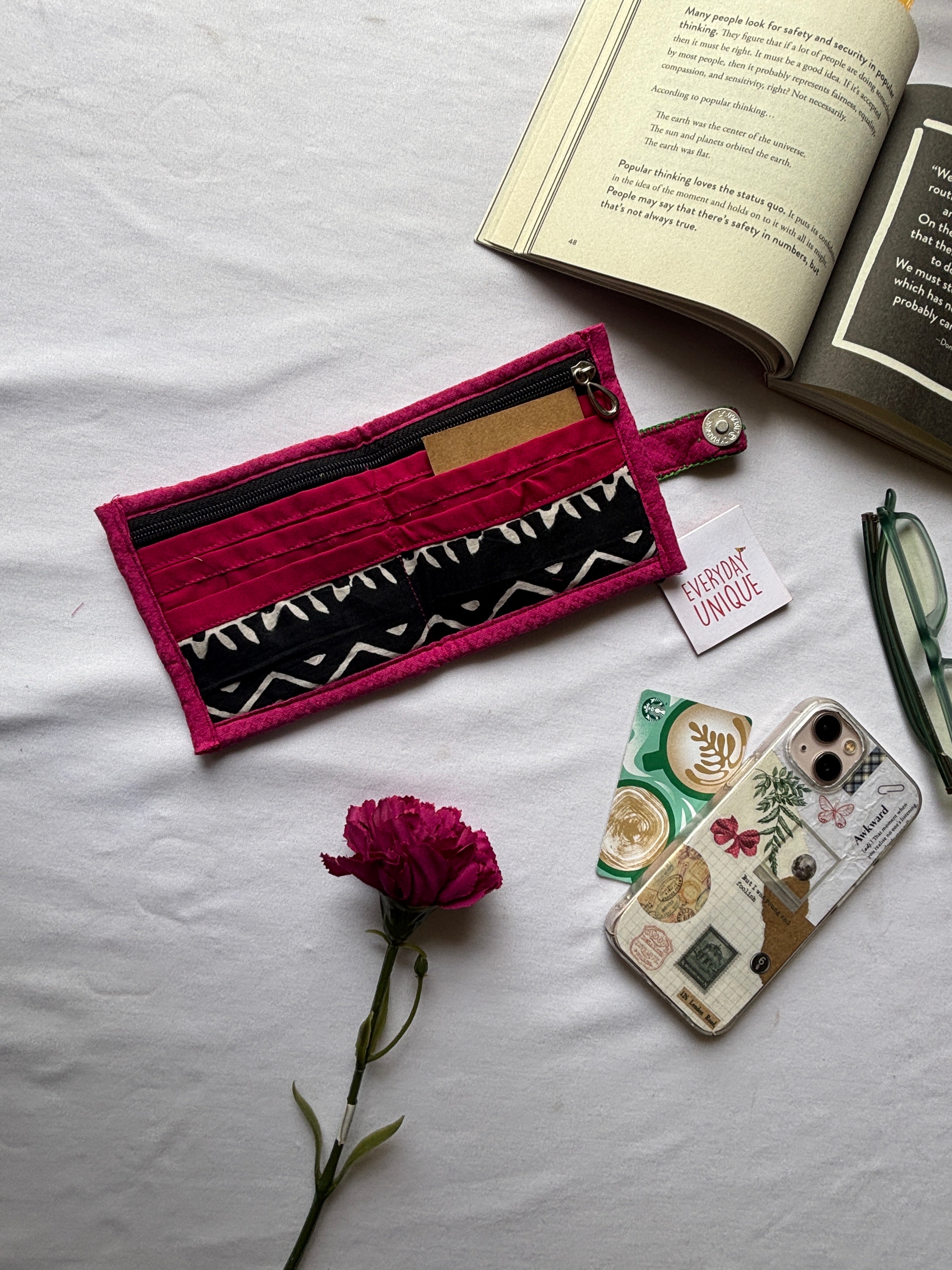 white print wallets