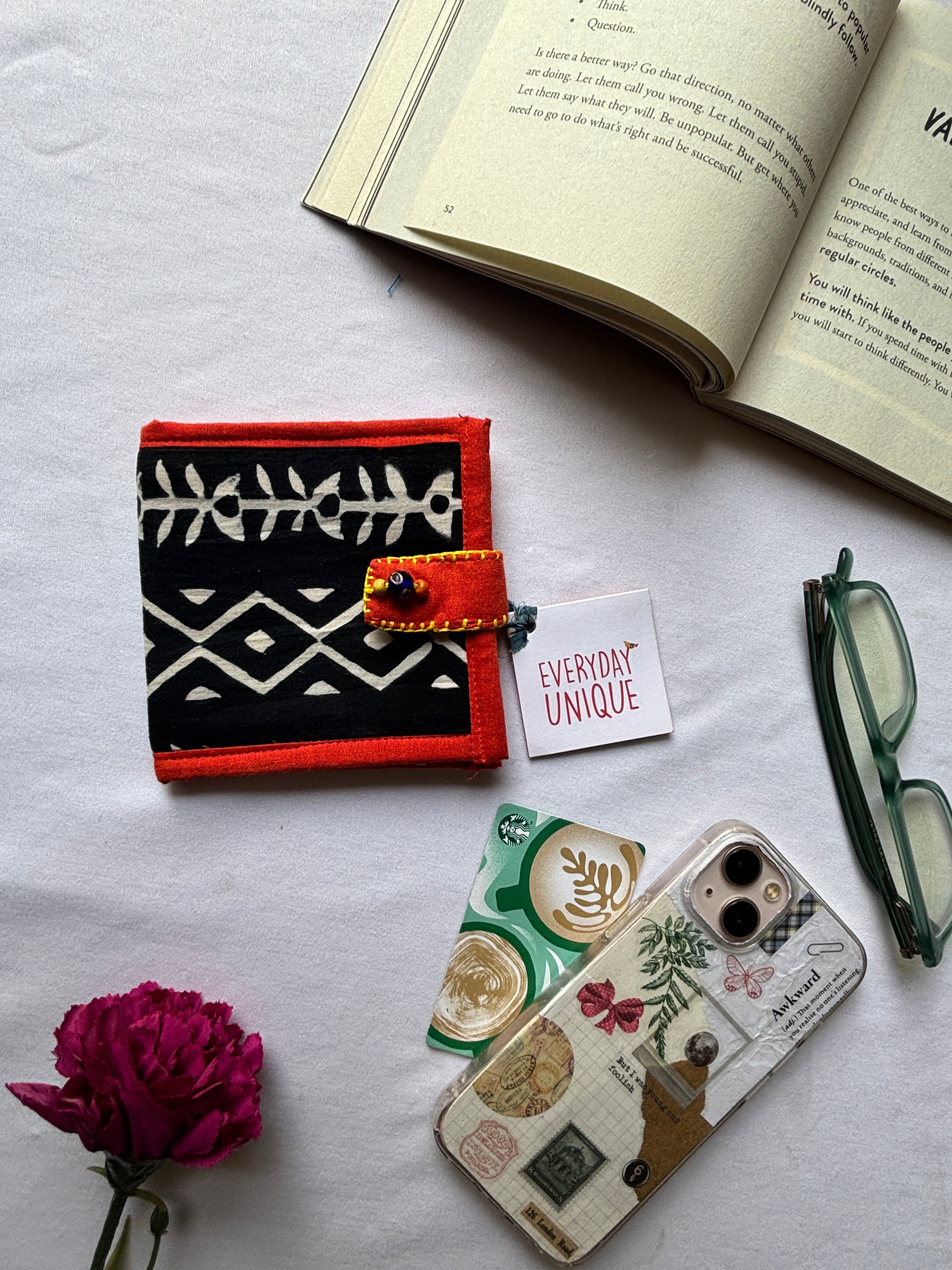 white print wallets
