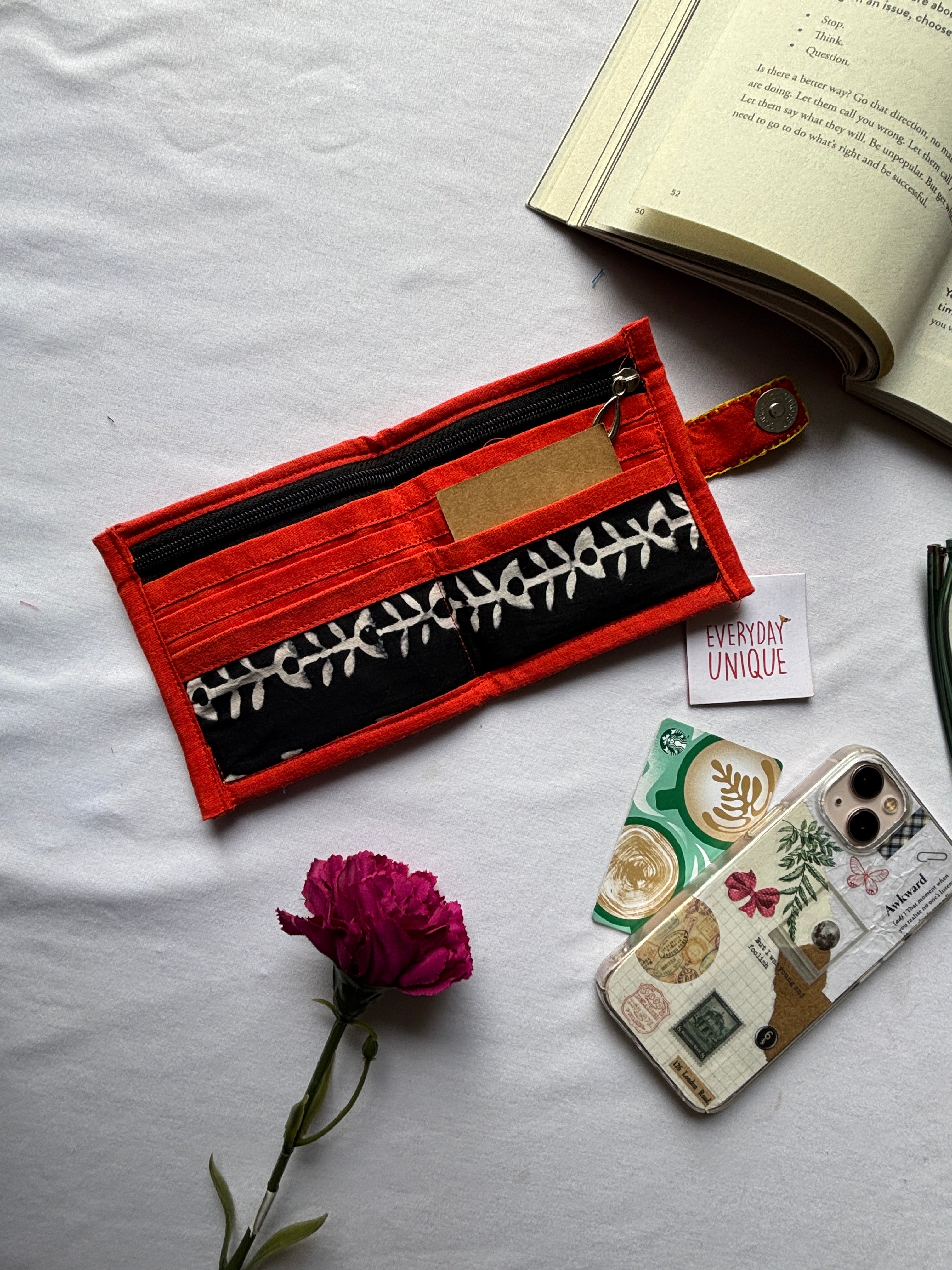 white print wallets