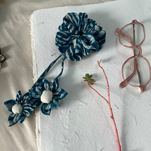 Indigo Blue Scrunchy