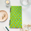 Slim Notebook green and blue floral journal