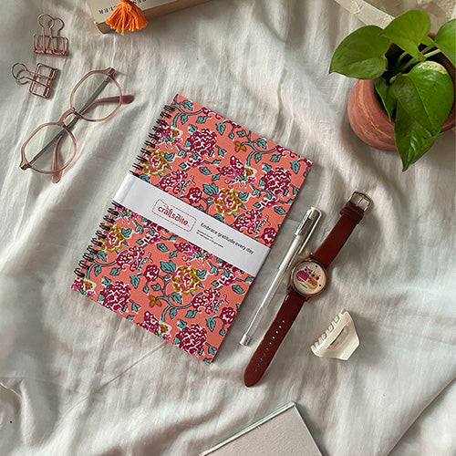 Floral Print Spiral Journal