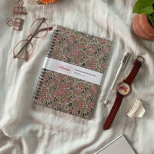 A5-Floral intricate design fabric cover