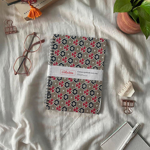 A5-Geometric design fabric cover Notebook