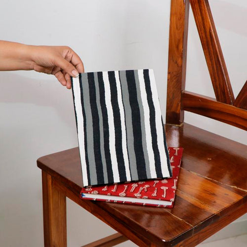 B5-Black And White Stripes Notebook