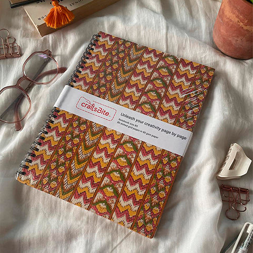 B5-Multicolour Pattern Fabric Cover Notebook