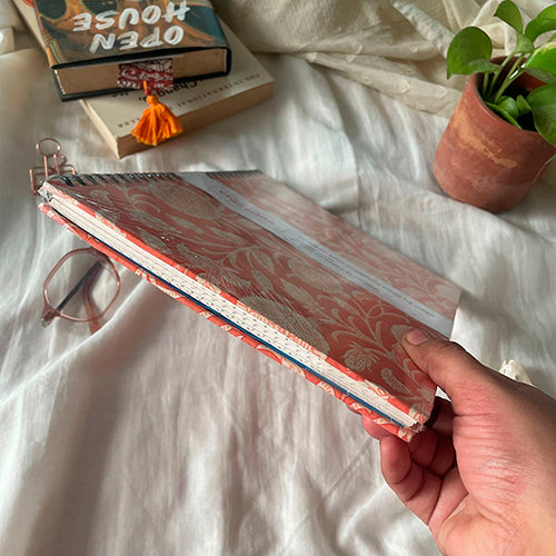 B5-Multicolour Pattern Fabric Cover Notebook