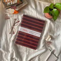 B5-Size Brown And Black Lines Fabric Cover Notebook Dotted Grid