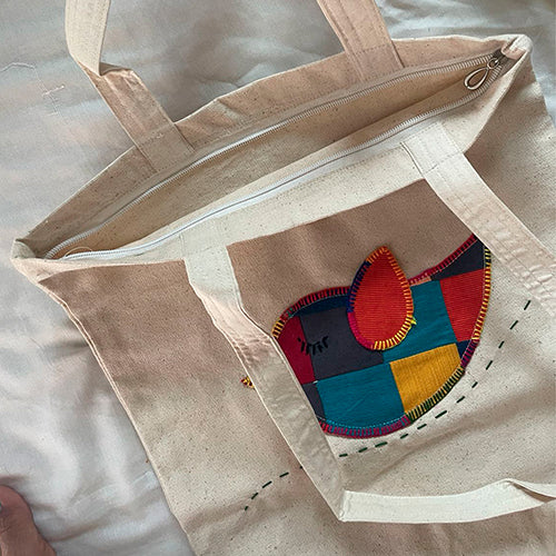 Animal Patchwork Tote Bag