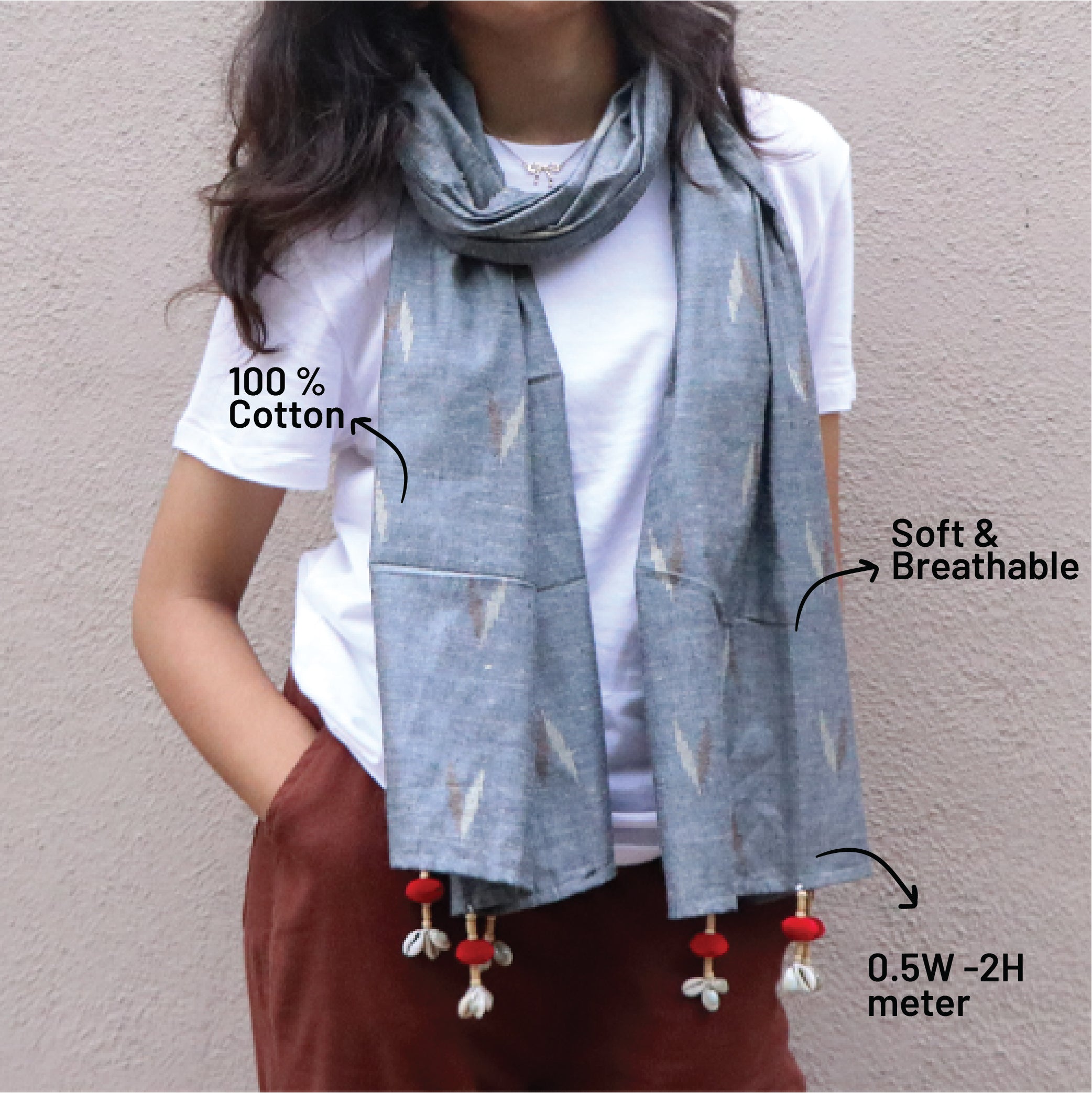 Steel grey Ikat
