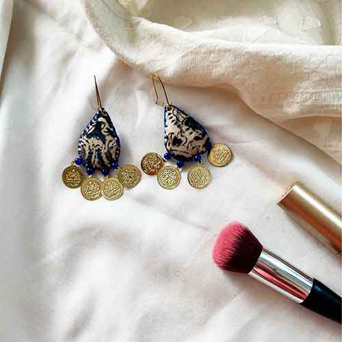 Different Colour Earrings with Golden and Silver charms