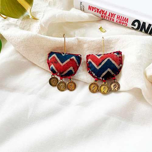 Different Colour Earrings with Golden and Silver charms