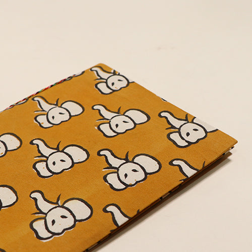 A5-Mustard elephant print Journal