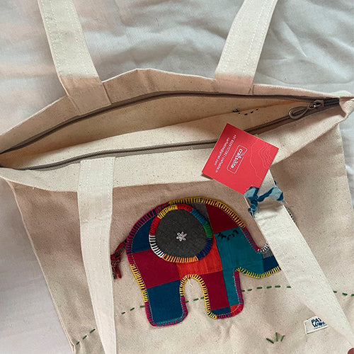 Animal Patchwork Tote Bag