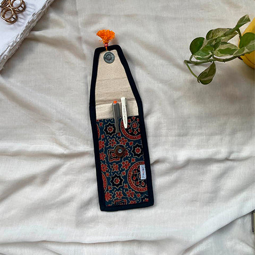 Ajrakh with black border Dual Purpose Cover