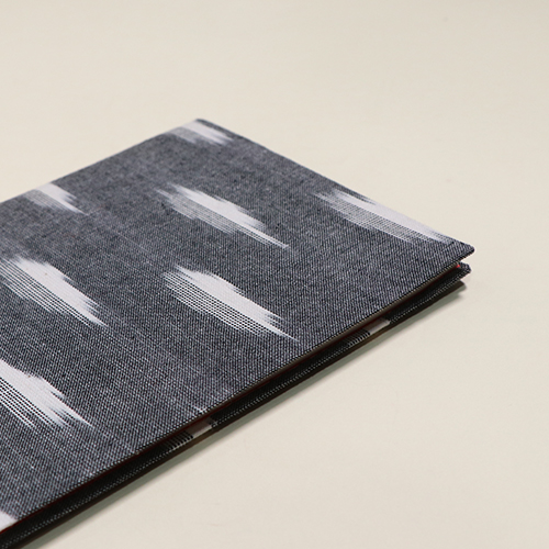 A5-Black and grey ikkat journal 