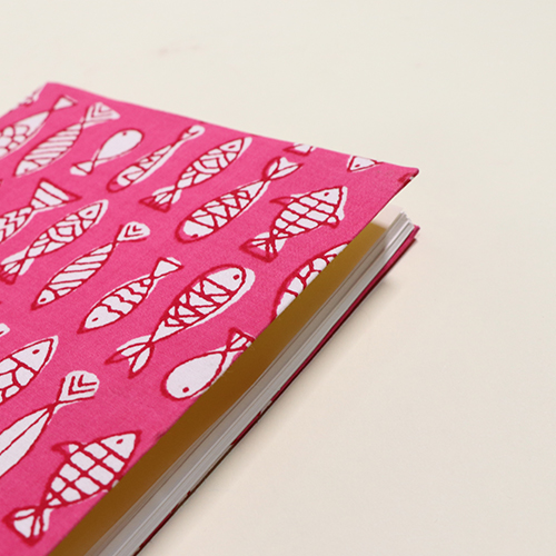 A5-Pink fish print journal 