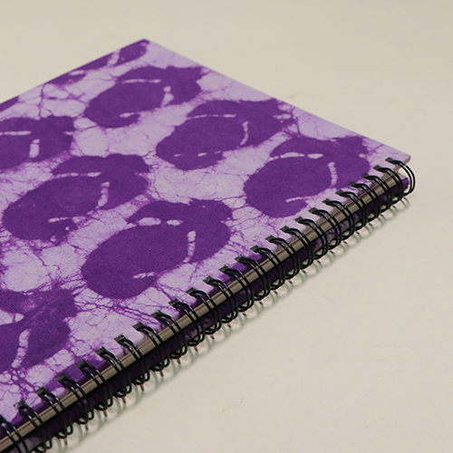 Bright purple leaf print journal